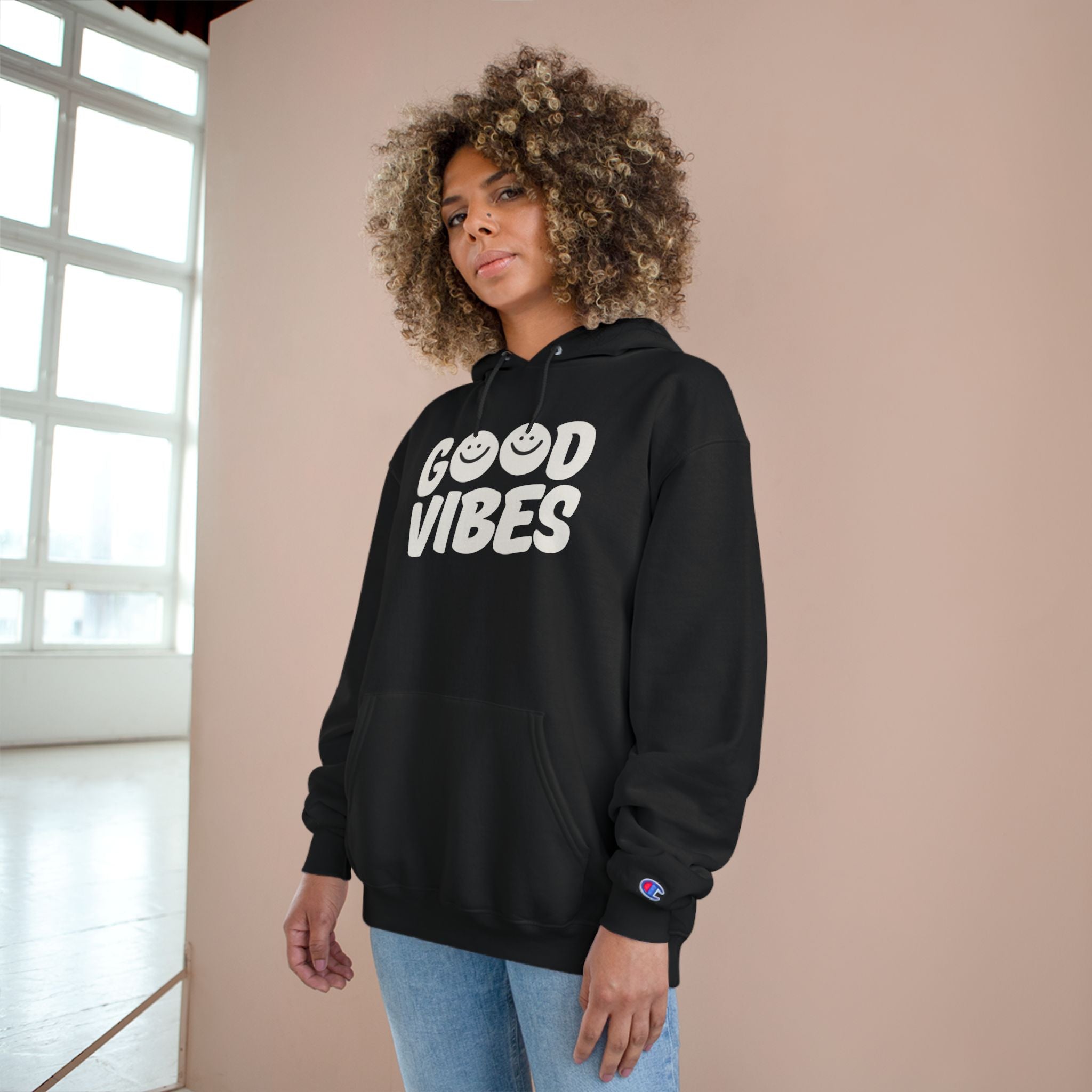 Good Vibes Hoodie — Retro Smiley Happy Graphic Pullover