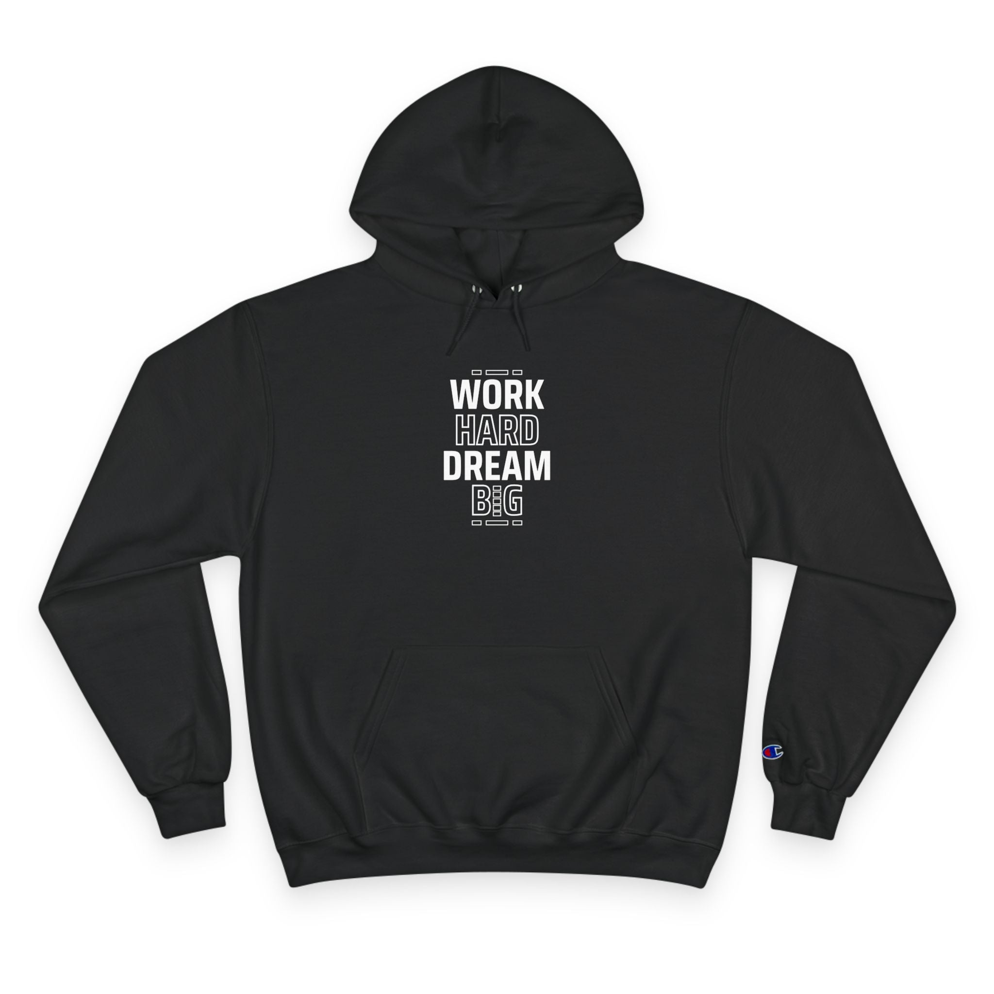 Motivational Champion Hoodie — “Work Hard Dream Big” Athletic Pullover