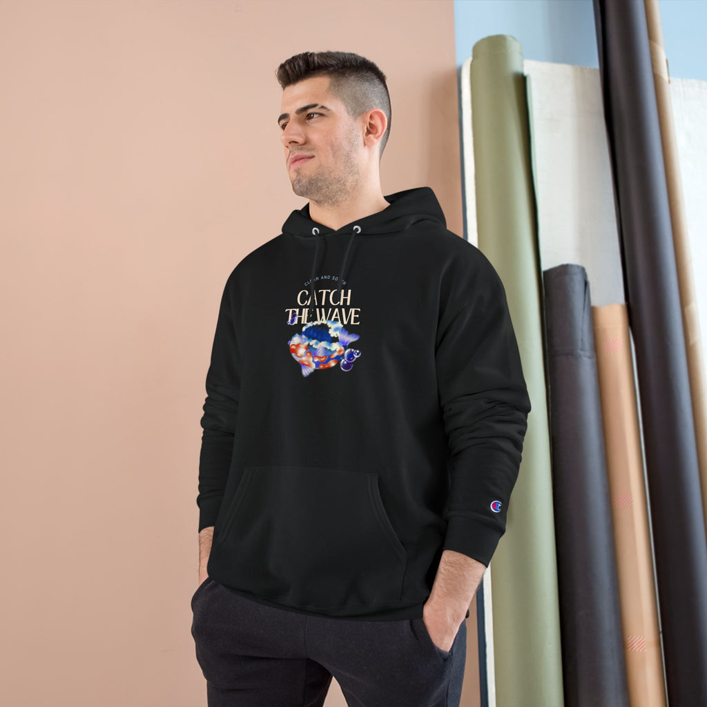 Champion Hoodie — "Catch the Wave" Surf Graphic & "Better Days Ahead" Motivational Pullover