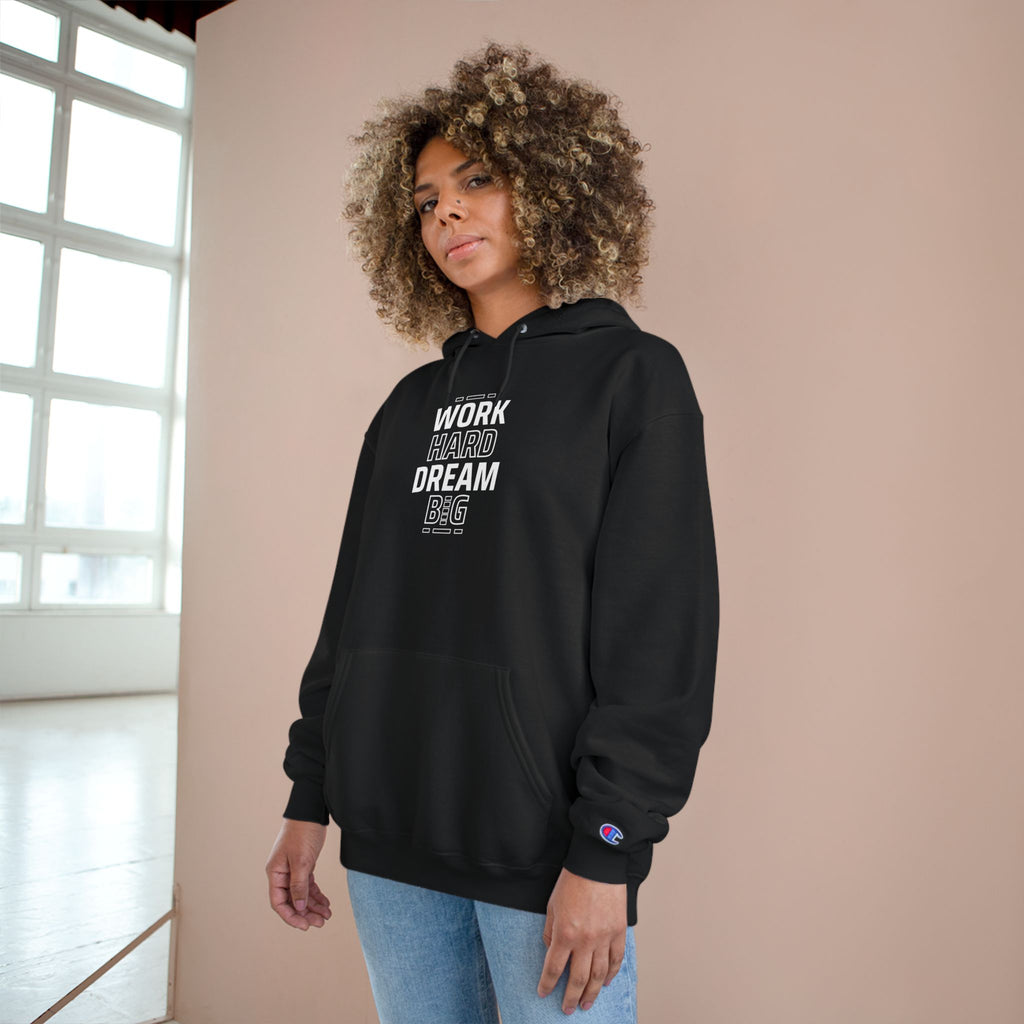 Motivational Champion Hoodie — “Work Hard Dream Big” Athletic Pullover